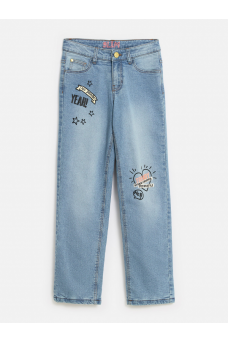 Брюки джинсовые (утепленные) детские для девочек Opu голубой