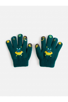 Перчатки детские для мальчиков Lintg темно-зеленый