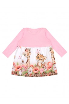 Платье 1ЯПД3948804ня; розовый239+леопард и жираф