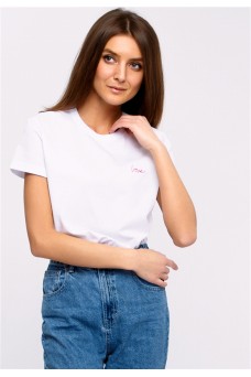 Футболка 1ЖДФК3792001; белый / Love прописью вышивка