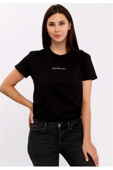 Футболка 1ЖДФК3793001; черный / Minimalist вышивка
