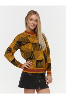 Джемпер женский BY222-40106;  239/9500/096 медовый/чёрный/кленовый сироп