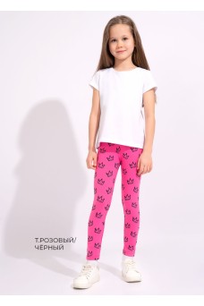 CLE Брюки дев.903633гн, т.розовый/чёрный