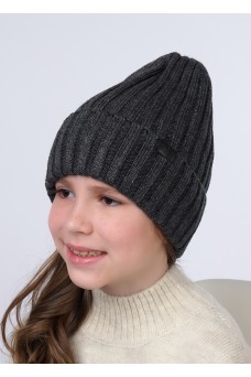 CLE Шапка дет. 713173ап флис, меланж т.серый