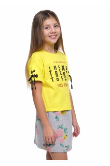 CLE юбка дев.893872/30ун, меланж серый/розовый