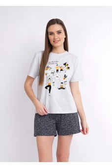 CLE LF22-968/4 Джемпер жен. Home line ВЛ22, меланж молочный