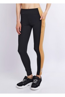 CLE LL12-100 э Лосины жен.спорт. Active, чёрный/св.коричневый