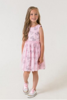 К 5658/нежно-розовый,бабочки платье