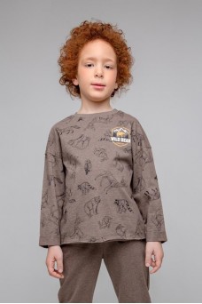 КР 301918/коричневый меланж,медведи к358 джемпер