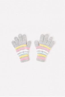 КВ 10000/22ш/св.серый меланж,розовый перчатки