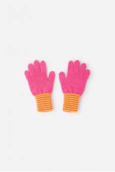КВ 10005/насыщенный коралл,желтый перчатки