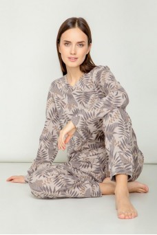 Е 20067/кофейный,тропики пижама