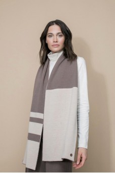 ЕВ 15002/ш/слоновая кость,коричневый шарф