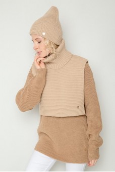 ЕВ 28001/22ш/песочный шарф-манишка