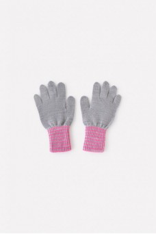 КВ 10005/св.серый меланж,коралл перчатки