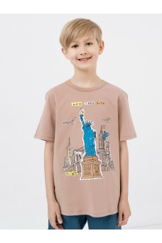 Футболка бежевый +печать