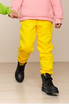Брюки colour block yellow