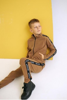 Комплект Флис лампасы brown