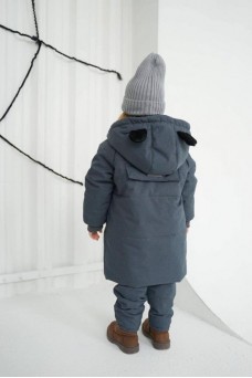 Пальто зима Мишка grey
