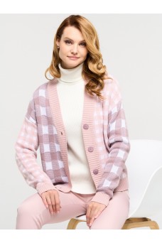 Кардиган женский 9232-91001; 2200764/501/20838 фруктовый сорбет/белый/пепел розы