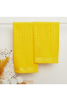 Комплект из 2-х махровых полотенец Fine Line Звезды желтый на хангере