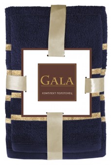 Комплект из 2-х махровых полотенец Gala Goldy чернильный