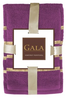 Комплект из 2-х махровых полотенец Gala Goldy лиловый