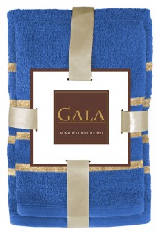 Комплект из 2-х махровых полотенец Gala Goldy васильковый