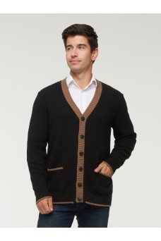 Кардиган мужской 5222-11041; 02/377 чёрный/кофейный
