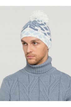Шапка мужская 202-8513; 12913/290/9765 вечерний иней/зимние сумерки/жемчужно-голубой