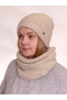 Комплект (шапка,шарф-снуд) 202-8701; 165 св.беж
