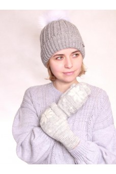 Варежки женские 212-8225; 031/501 св.серый/оптик